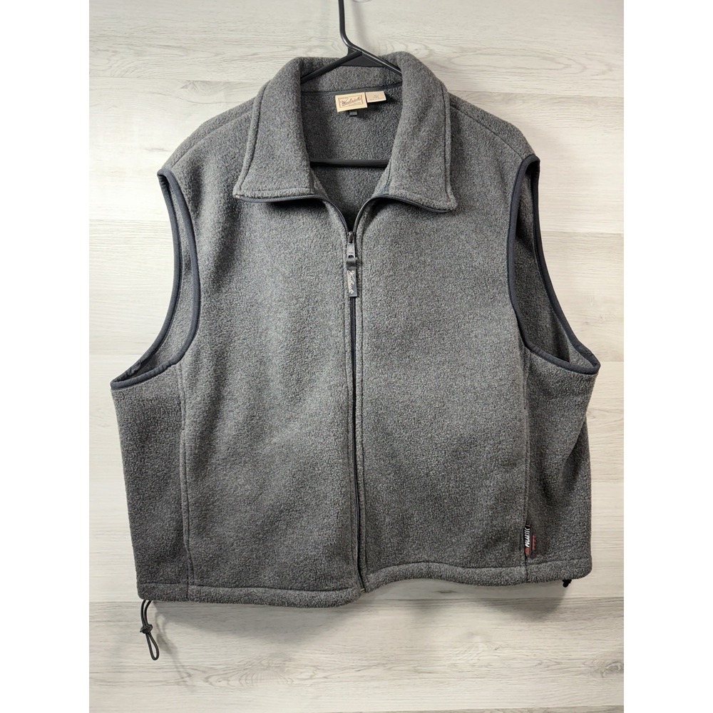 Woolrich Original Outdoorwear Polartec Fleece Vest Size 2XL Gray Full Zip Mens
